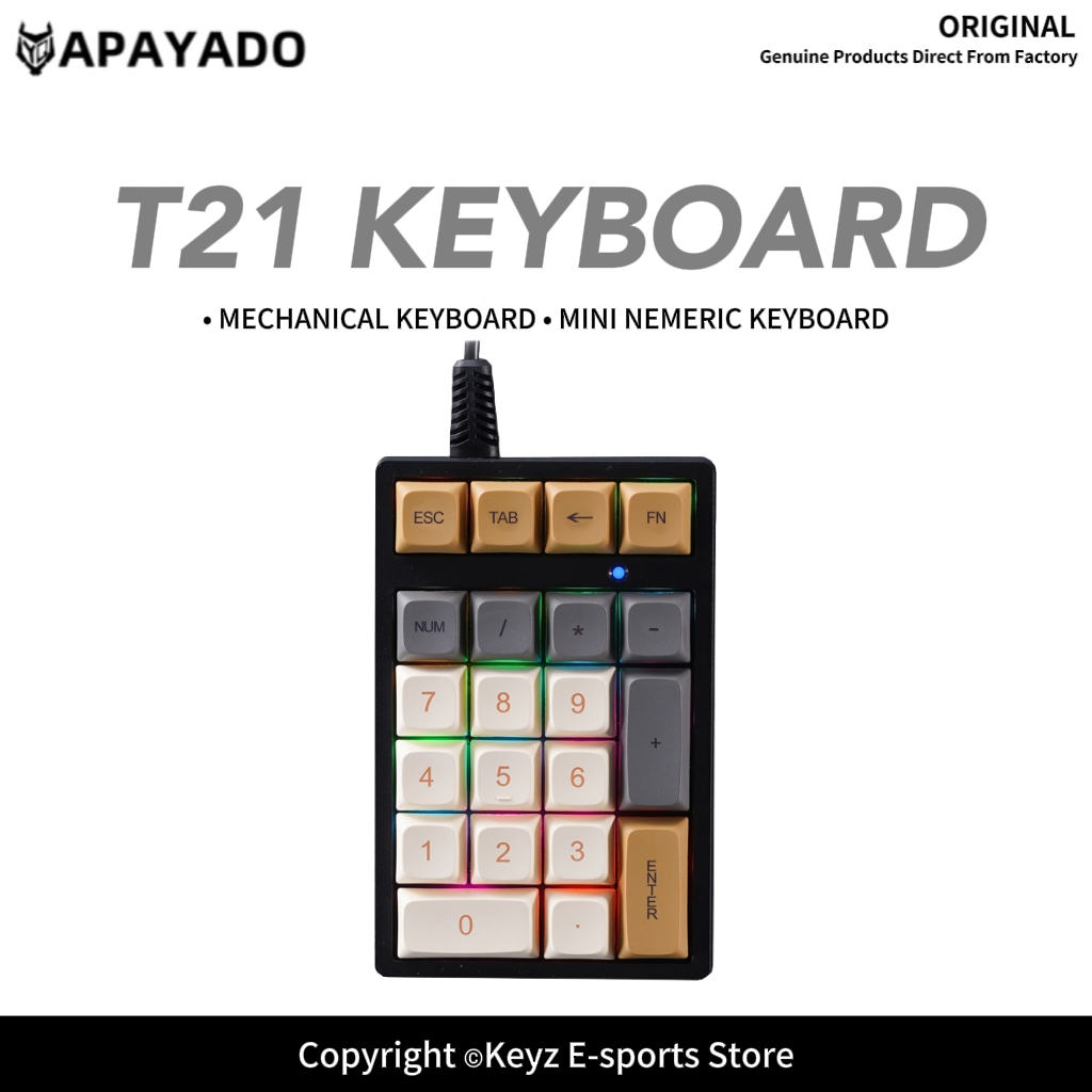 Keyboard Numpad Separate - Tastierino Numerico T21 Mini con Retroilluminazione