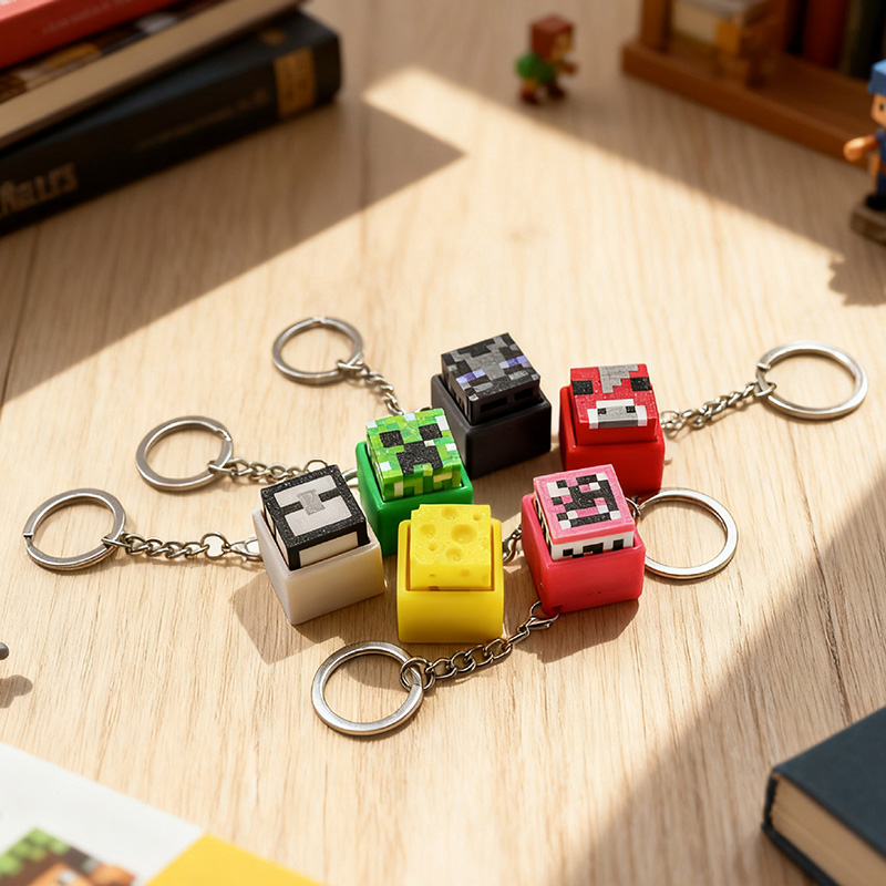 Gaming Accessories Minecraft - Portachiavi con Mini Tastiera 3D Stampata,