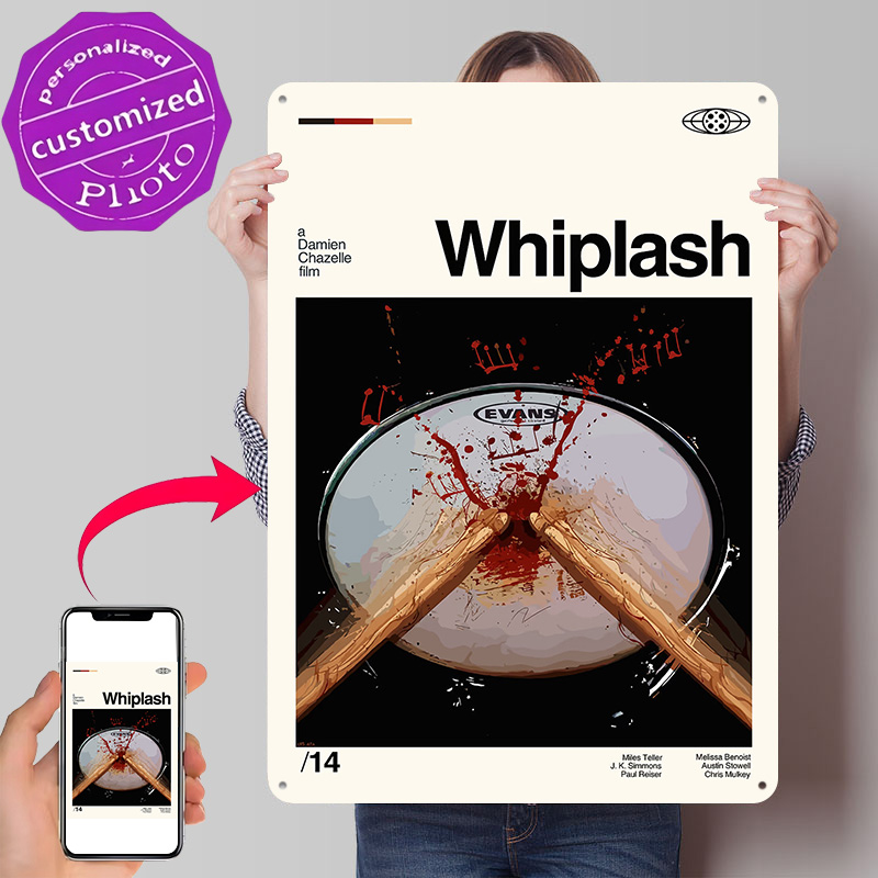 Gaming Accessories Gifts For Men - Poster Whiplash Retro, Targhe Metalliche Stampate